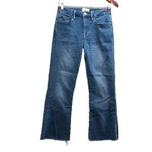 Frame Le Crop Mini Boot Cut Jeans Womens 28 6 Blue Denim Mid Rise Sustainable